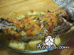 Corvina con hortalizas