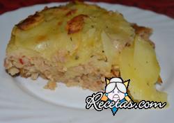 Atún al horno con patatas