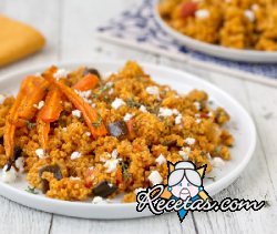 Bulgur con verduras y queso feta