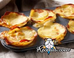 Cestas de patats con fontina