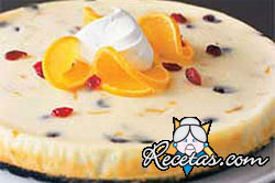 Pastel de queso con arándanos