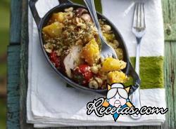 Crumble de setas y vegetales