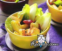 Ensalada de verdes con morrones asados