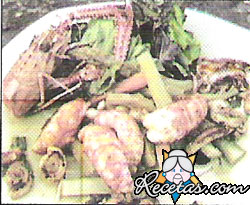 Ensalada de cigalas y verduras
