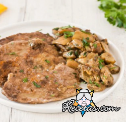 Escalopes con champiñones