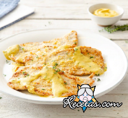 Escalopes de ternera con mostaza