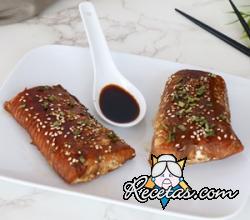 Filete de salmón en salsa teriyaki