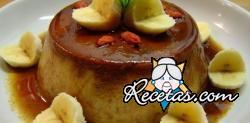 Flan de banana al caramelo