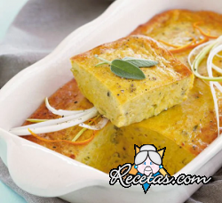 Flan de puerros con salvia