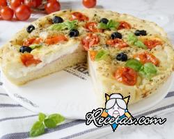 Focaccia rellena con tomates cherry