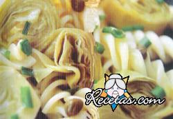 Fusilli con salsa de alcachofas