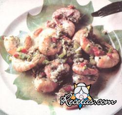 Langostinos marinados al vermut