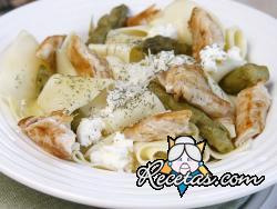 Pappardelle con muslos de pollo