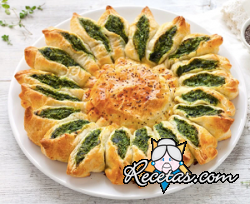 Pastel girasol de espinacas