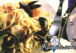 Pastas frescas con frutos de mar