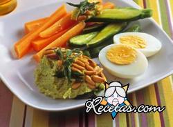 Paté de espárragos con huevos duros