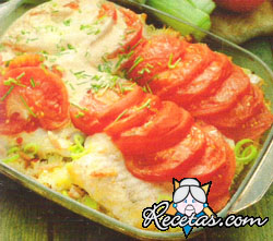 Pescado al horno con arroz