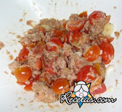 Pimiento, tomate y atún