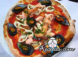 Pizza de mariscos a la parrilla