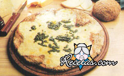 Pizza integral  de queso y pesto