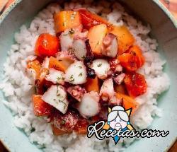 Poke bowl con pulpo y papaya