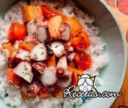 Poke de pulpo y papaya