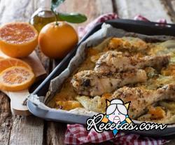 Pollo al horno con naranja e hinojo