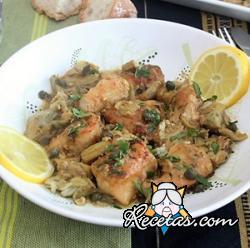 Pollo con alcachofas