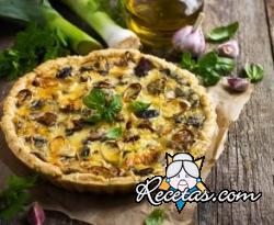 Quiche de puerros y setas