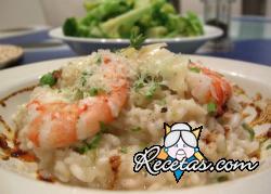 Risotto con langostinos al champagne