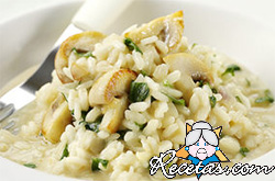 Risotto con pollo a la crema