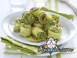 Rollos de calabacín gratinados