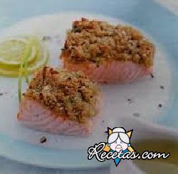 Salmón gratinado con jengibre