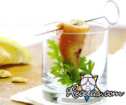 Shot de chipirones y Martini