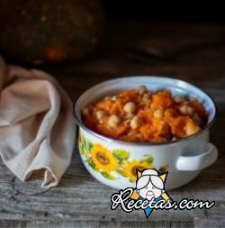 Sopa de calabaza y garbanzos