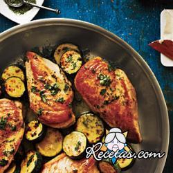 Supremas de pollo con calabacines
