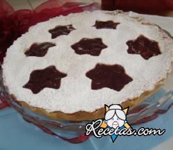 Tarta de peras al vino tinto