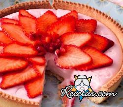 Tarta de yogurt y fresas