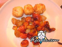 Tomates cherry y cebollitas caramelizadas