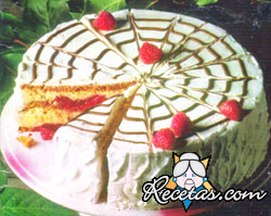Torta de chocolate y frambuesas