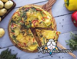 Tortilla de patatas y pimientos