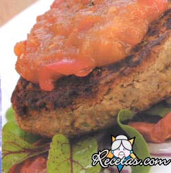 Veggie burger con chutney