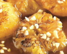 Naranjas a la plancha con salsa de ron