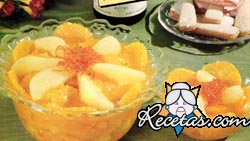 Ensalada de peras y naranjas caramelizadas