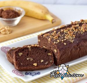 Pan de banana al chocolate
