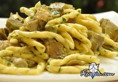 Pasta con alcachofas