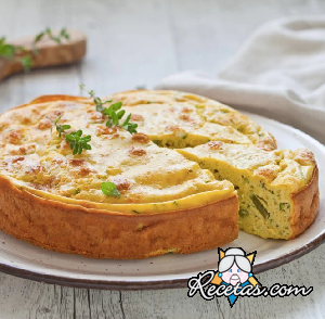 Pastel de calabacines y judías verdes