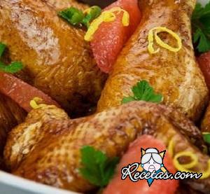 Patas de pollo al pomelo