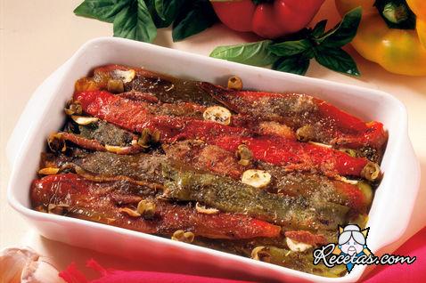 Pimientos morrones con sardinas