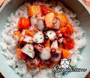 Poke bowl con pulpo y papaya